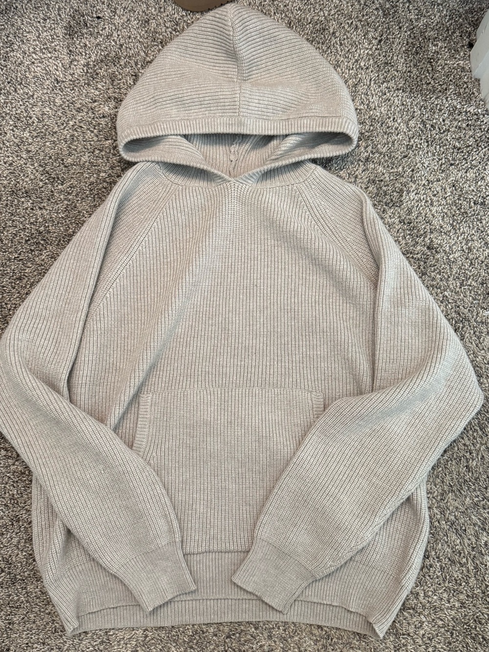 Edikted Light Gray beige Knit Hoodie Sweater
